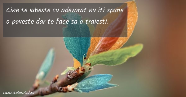 Cine te iubeste cu adevarat nu iti spune o...