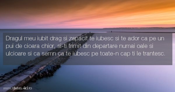 Dragul meu iubit drag si zapacit te iubesc si...