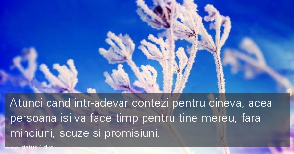 Atunci cand intr-adevar contezi pentru cineva,...